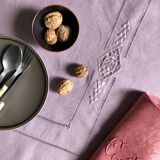 Old linen tablecloth tinted in lilac
