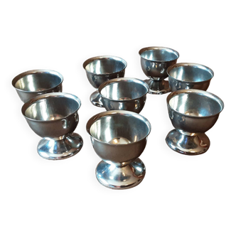 Set of 8 metal egg cups