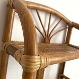 Vintage rattan wall shelf
