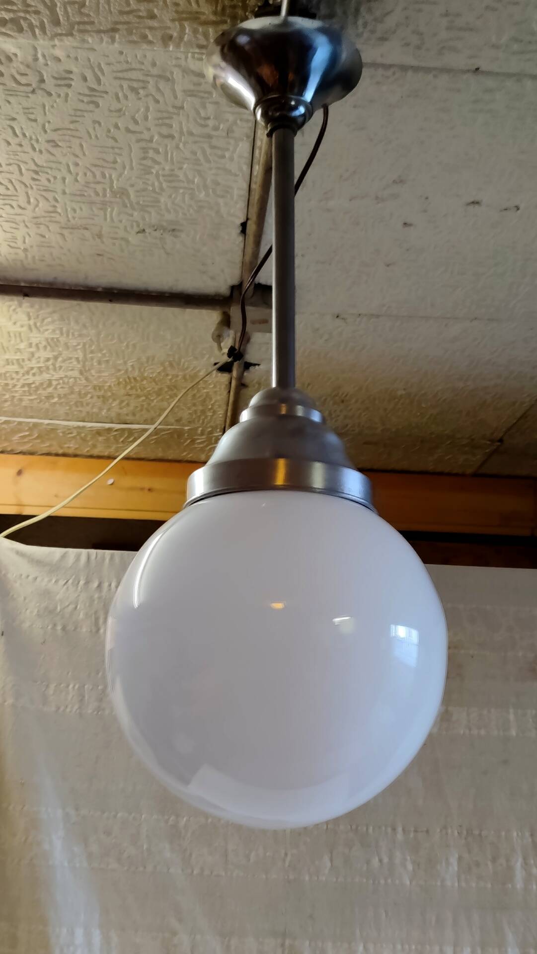Bauhaus opaline globe suspension XL - mid 20th century