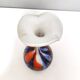 Grand vase en verre orange, blanc et bleu par Opaline Florence, Italie