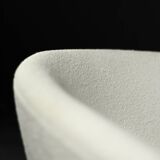 Low Mid-Century Scandinavian Modern Oak & Fabric Armchair with Rounded Backrest, 1960s