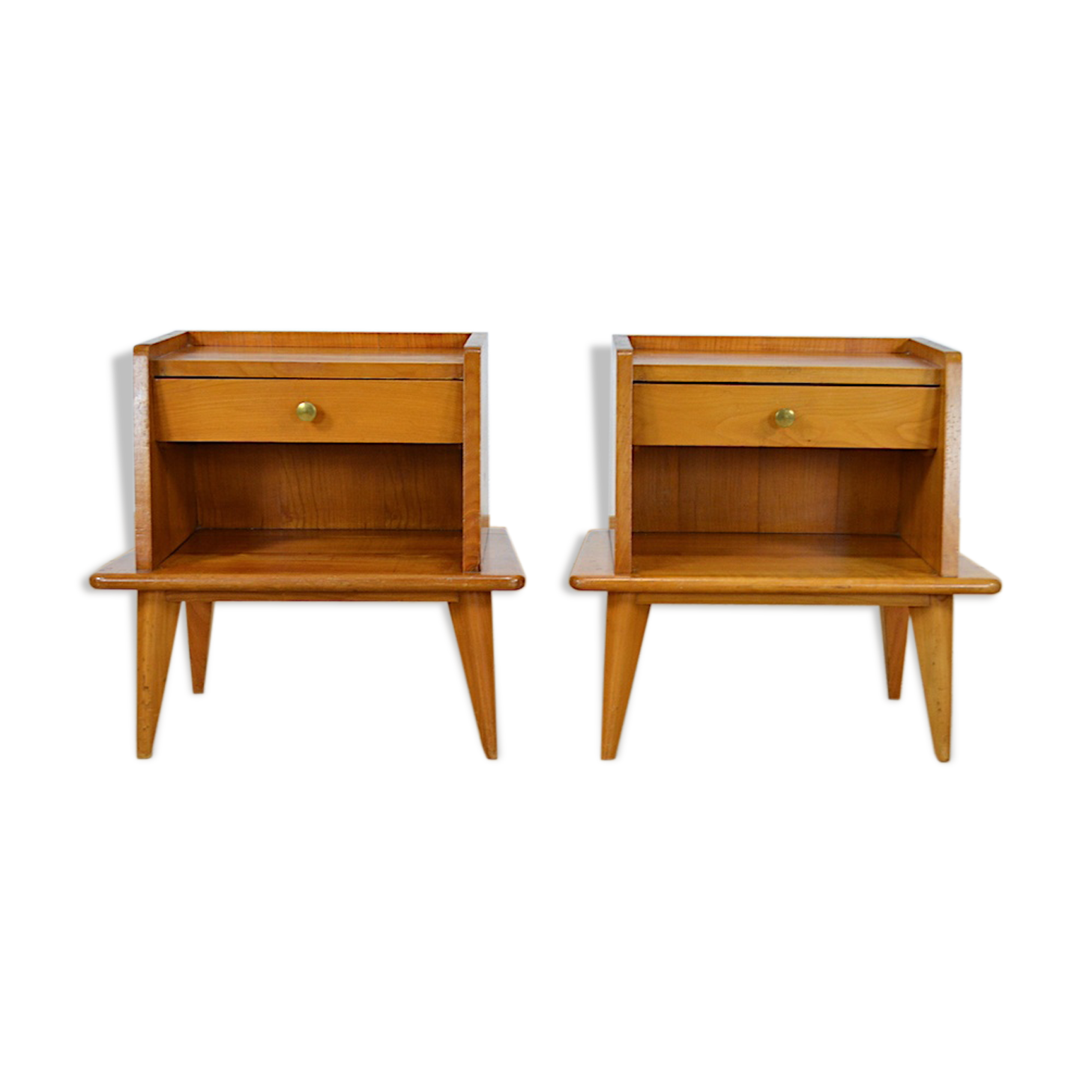 Pair of feet compas side tables - 1950