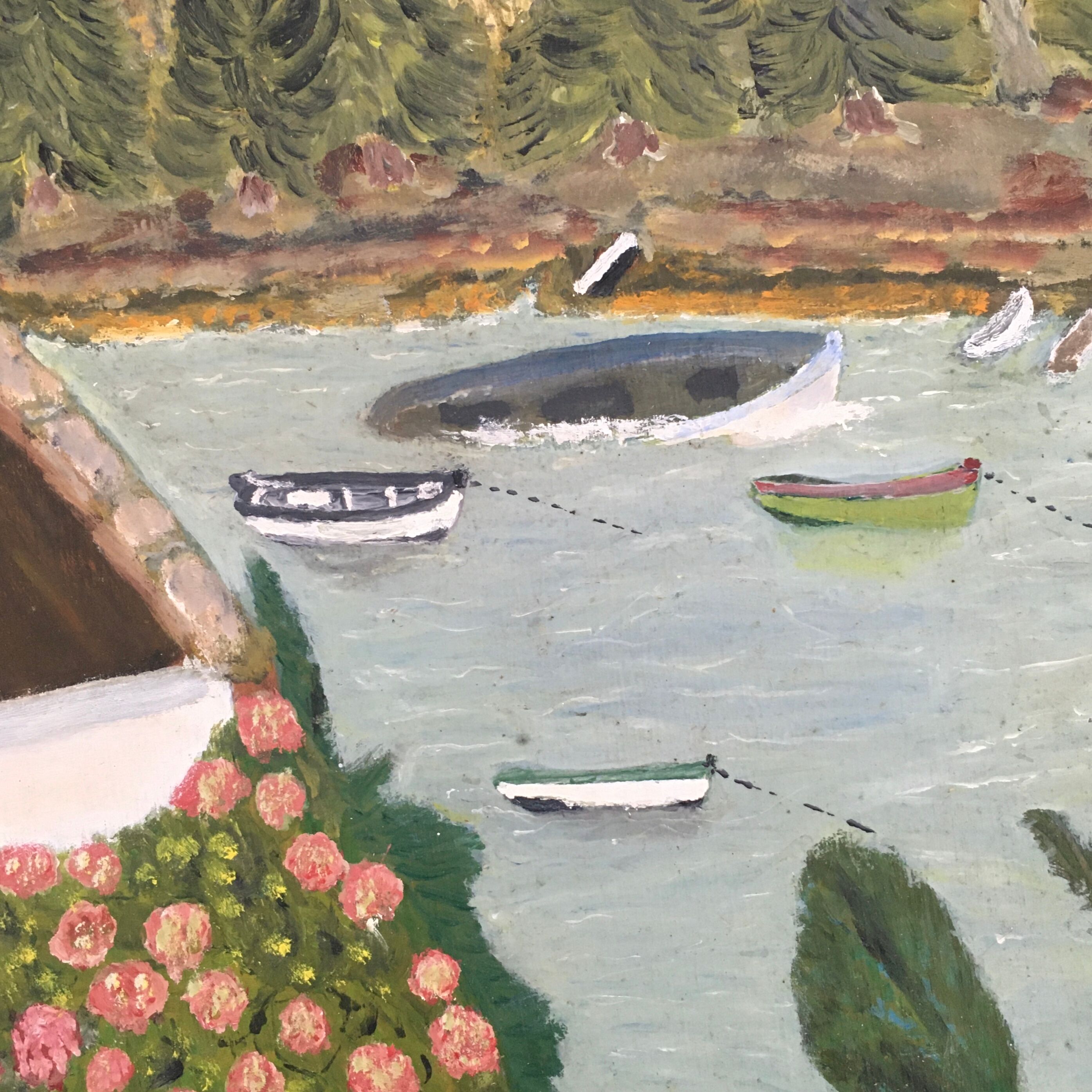 Painting naïve Breton landscape