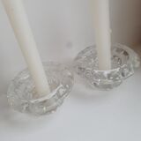 Saucer model glass candlesticks