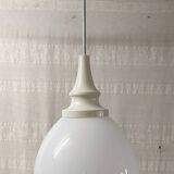 Scandinavian globe opaline suspension style - 1960s/70s