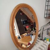 Vintage bamboo and rattan mirror