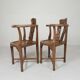Ensemble de 2 chaises d'angle en teck, années 1980