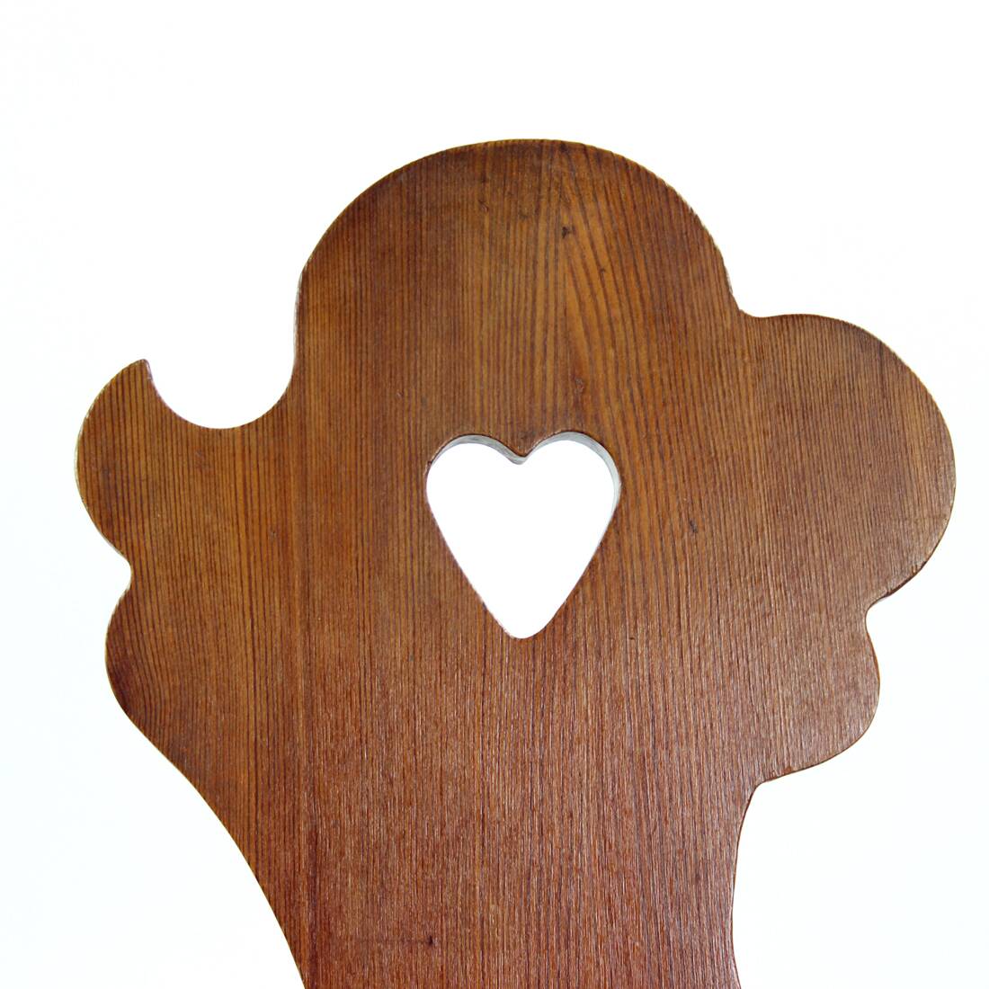 Chaise de salle à manger de style folklorique en bois, Tchécoslovaquie 1973