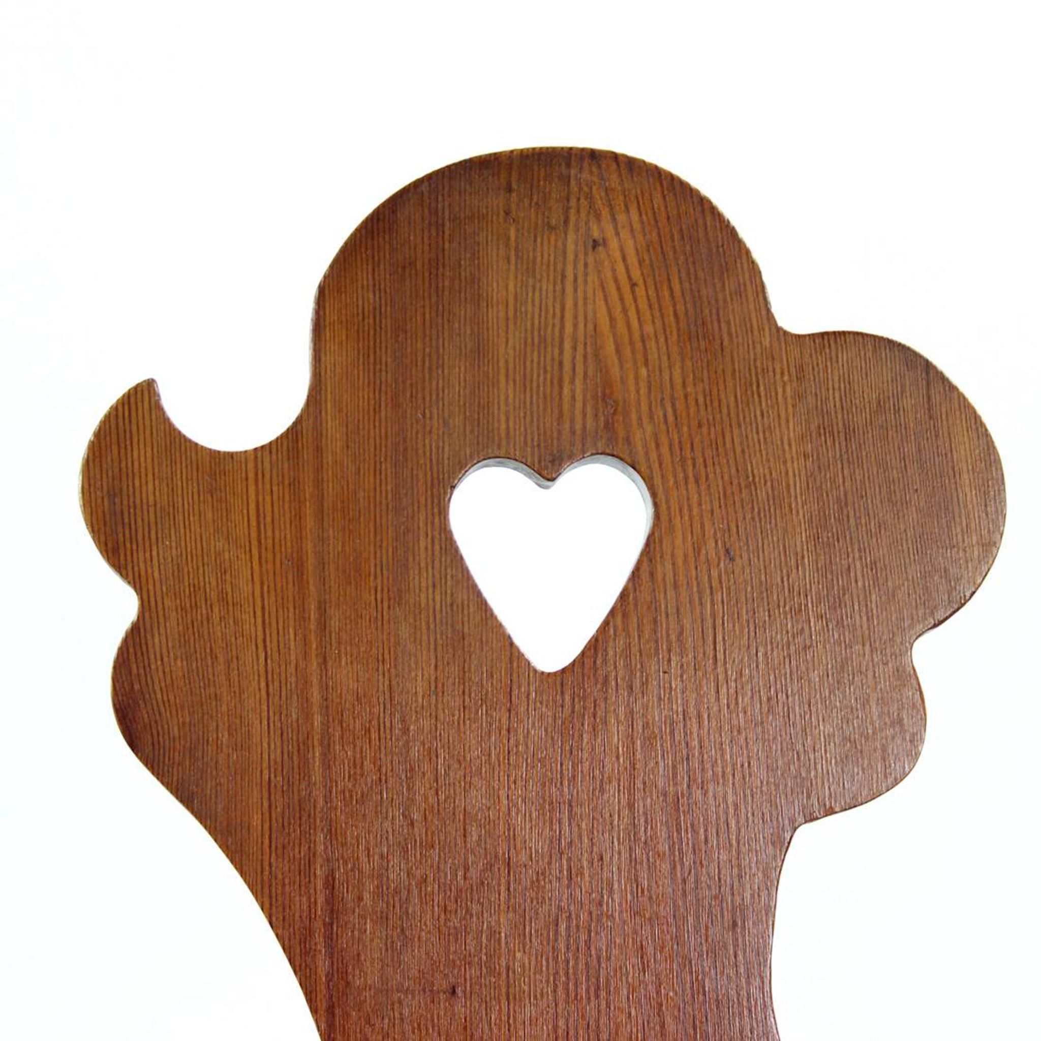 Folk Style Dining Chair In Wood, Czechoslovakia 1973