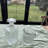 Vintage whiskey decanter and ice bucket