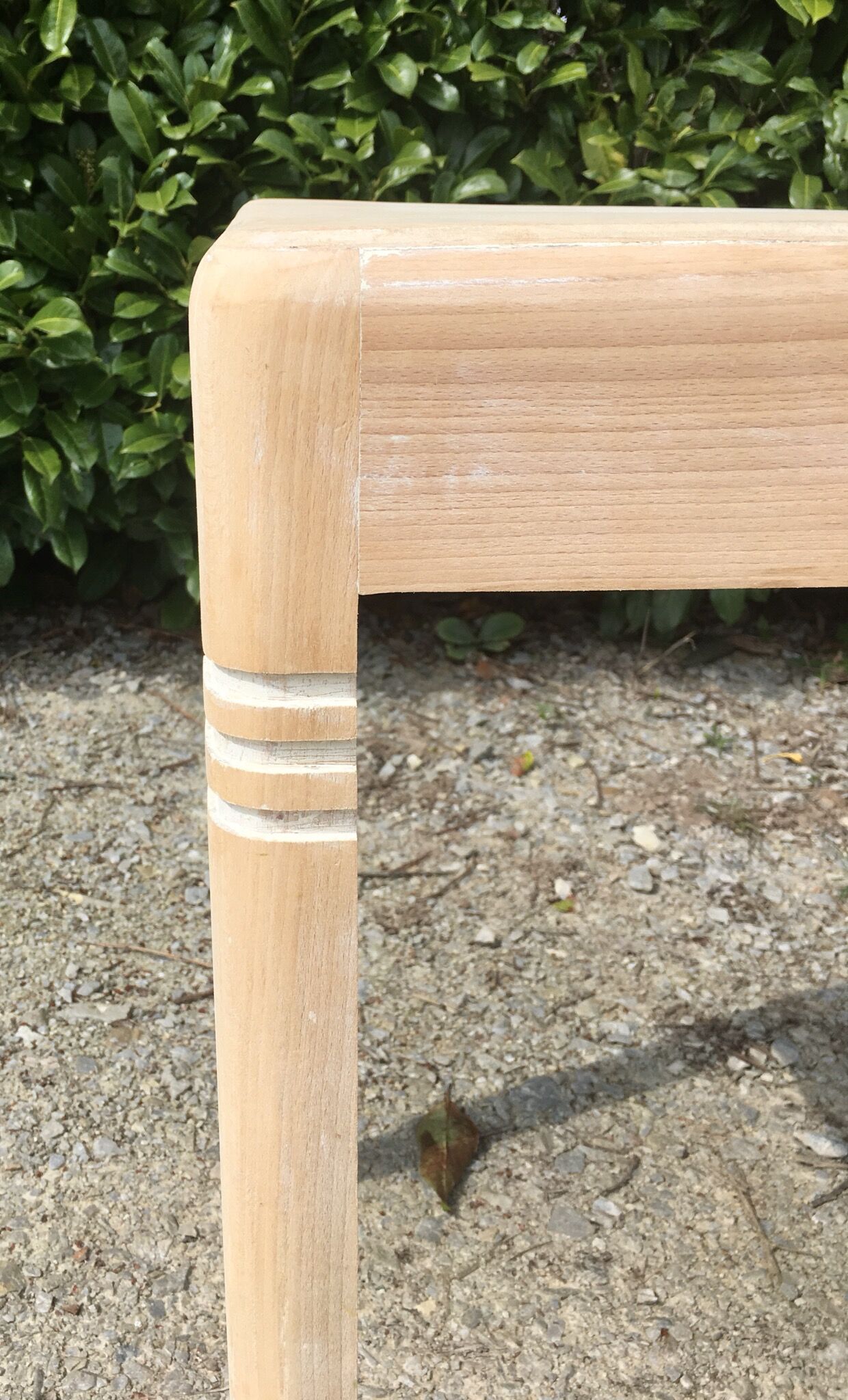 Side table raw wood art deco