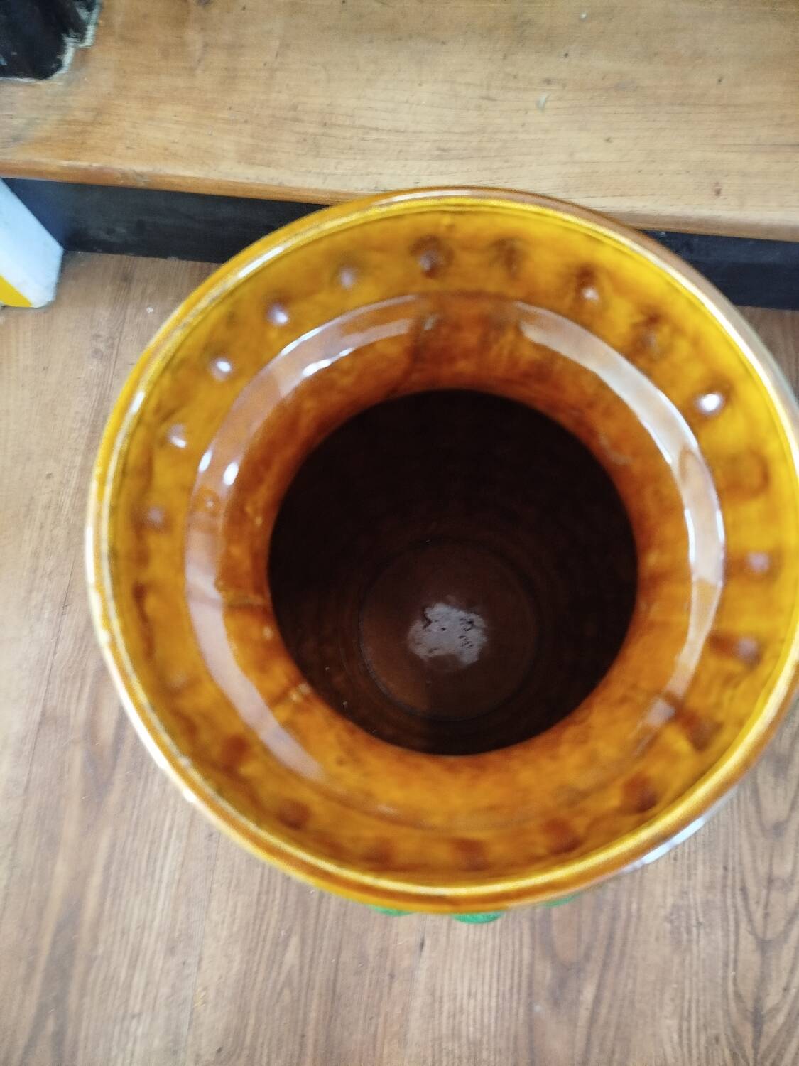 Grand vase allemand en faïence émaillée, Années 1950