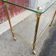 Desserte vintage laiton et 2 plateaux verre