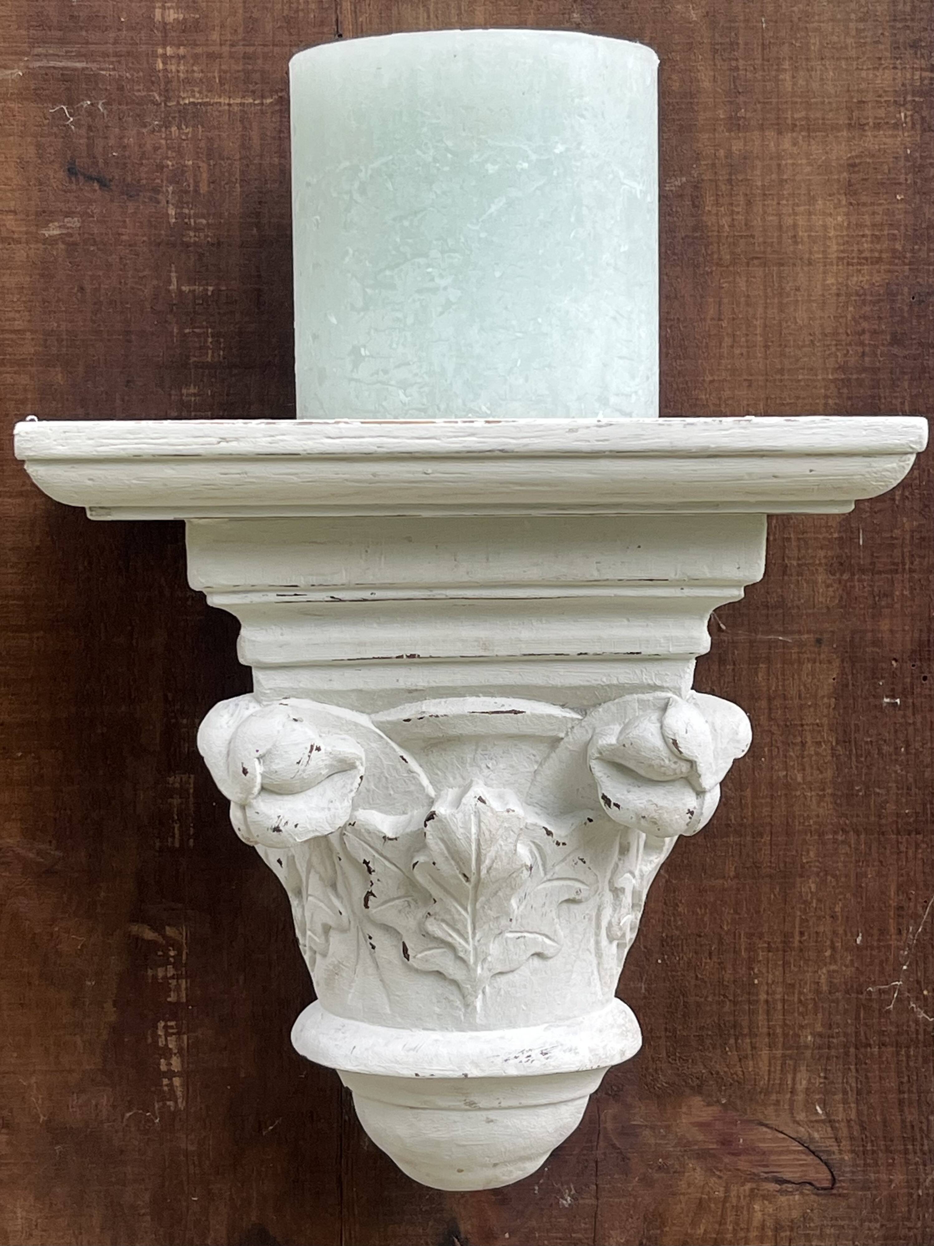 Carved wooden wall bracket