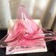 Triangular cut in val st lambert crystal of pink purple color