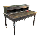 Flat desk louis philippe style in blackened pear tree