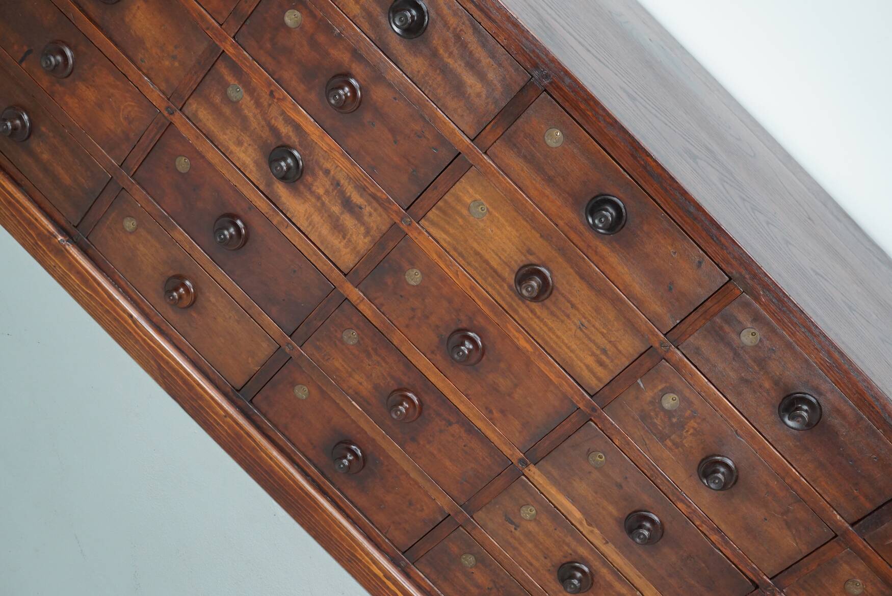 Very Large Antique Hardwood Apothecary Cabinet / Bank of Drawers, ca 1900