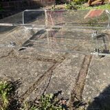 Habitat plexiglass table on wheels