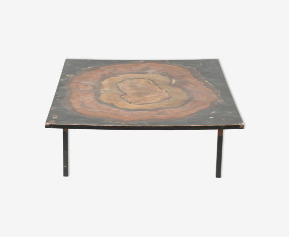 Table basse en métal façon tronc d'arbre
