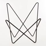 Four Fledermaus butterfly chairs in suede leather by Carl Aubock, Vienna, 1960s.