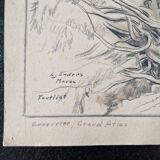 Louis John Endres (1896-1989) - Charcoal drawing on paper - Genevrier Toutliat, Grand Atlas Maroc