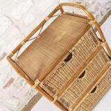 Wicker and rattan chest of drawers with 3 drawers