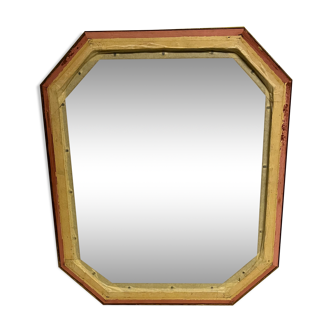 Octagonal gold mirror