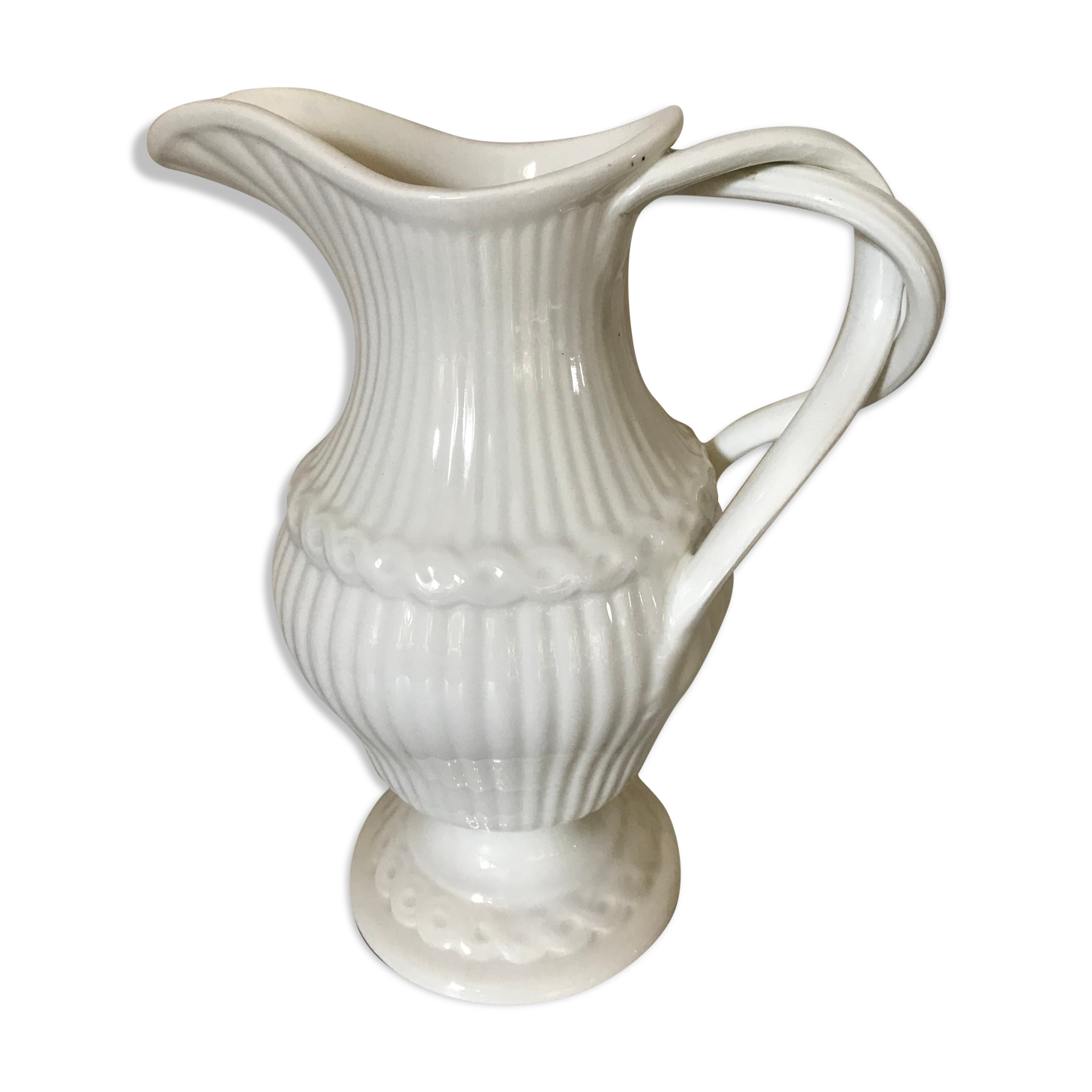 Gien enamel ceramic pitcher