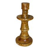 Tamegroute candle holder, Moroccan pottery, yellow ochre