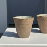 Set of 2 cups / mug Indonesian ceramic (matte brown)