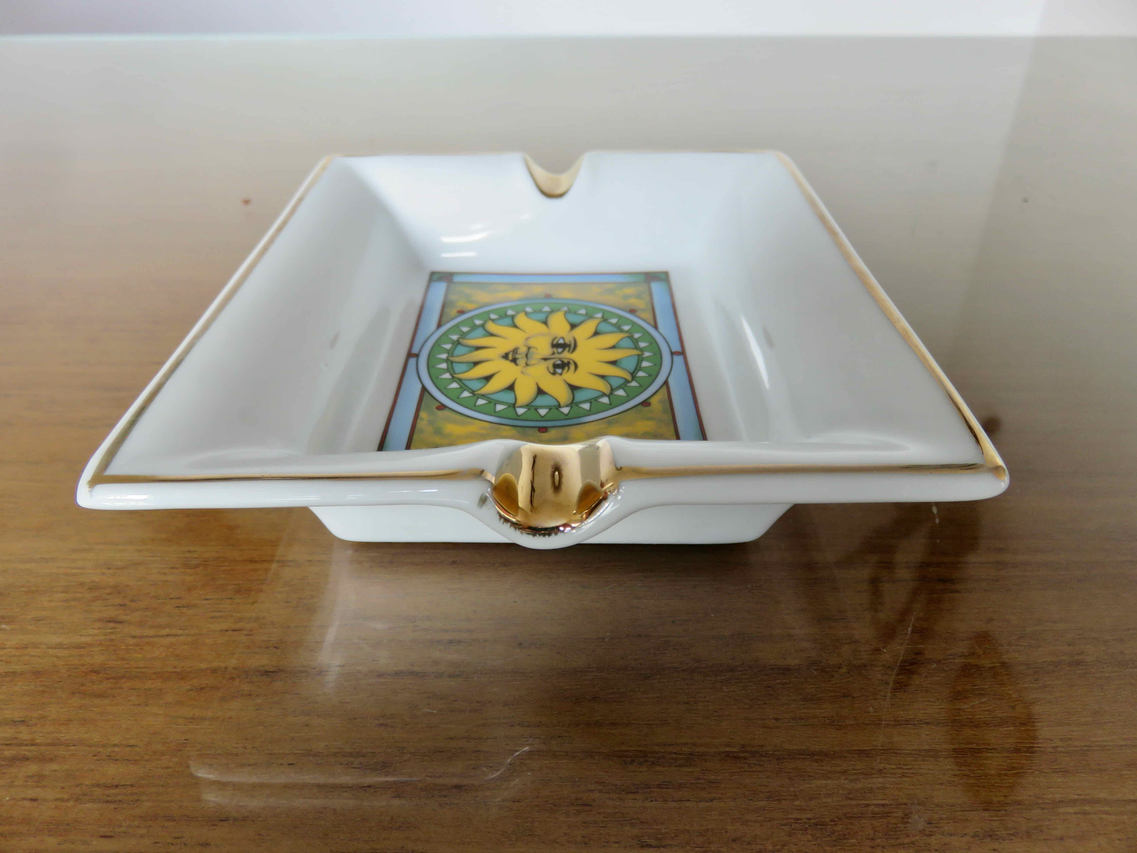 Ashtray "sun" porcelain 80s