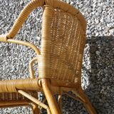 fauteuil rotin enfant