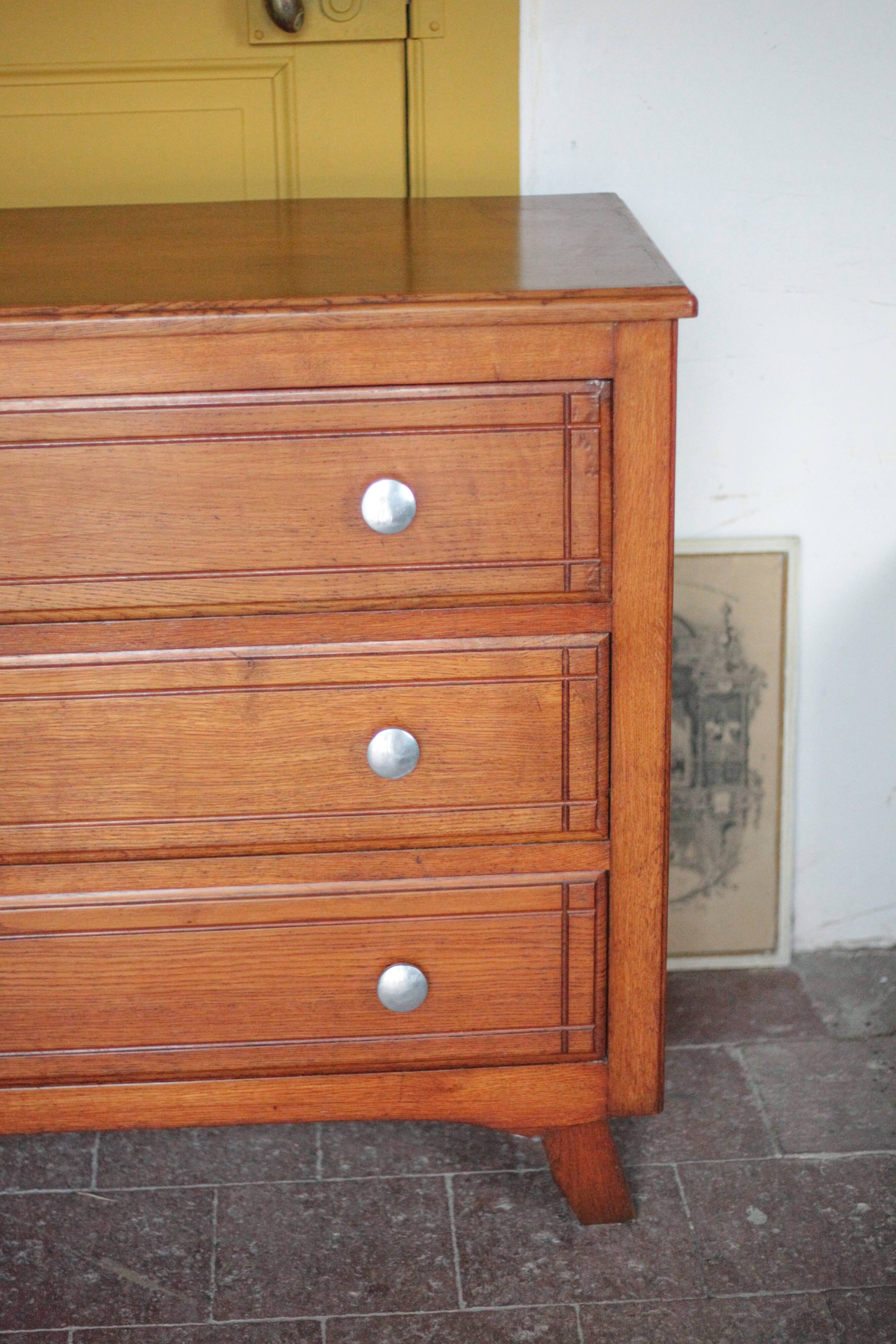 Wooden chest of drawers with 3 drawers, storage furniture, antique furniture, Art Deco.