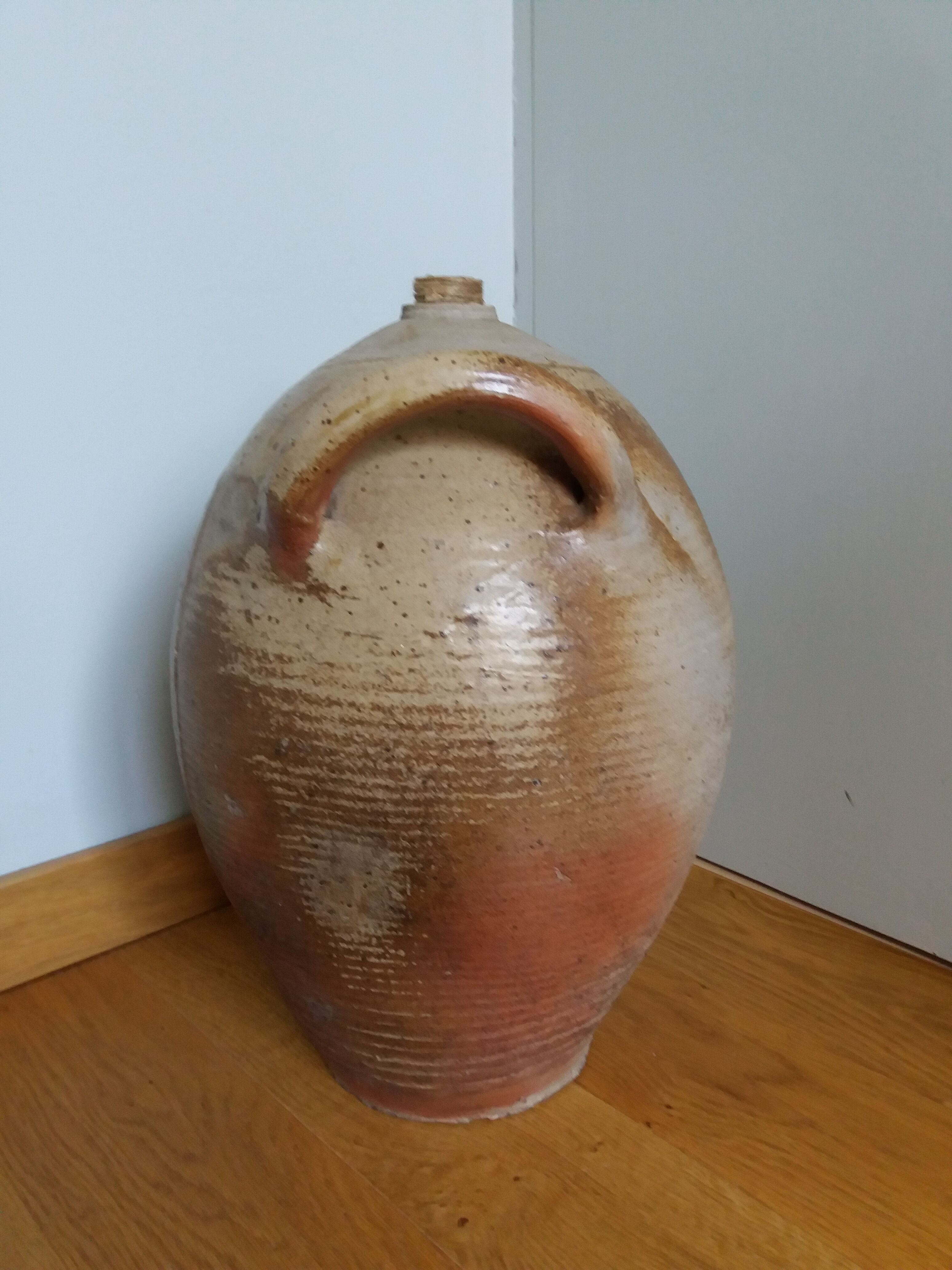 Stoneware vinegar jar