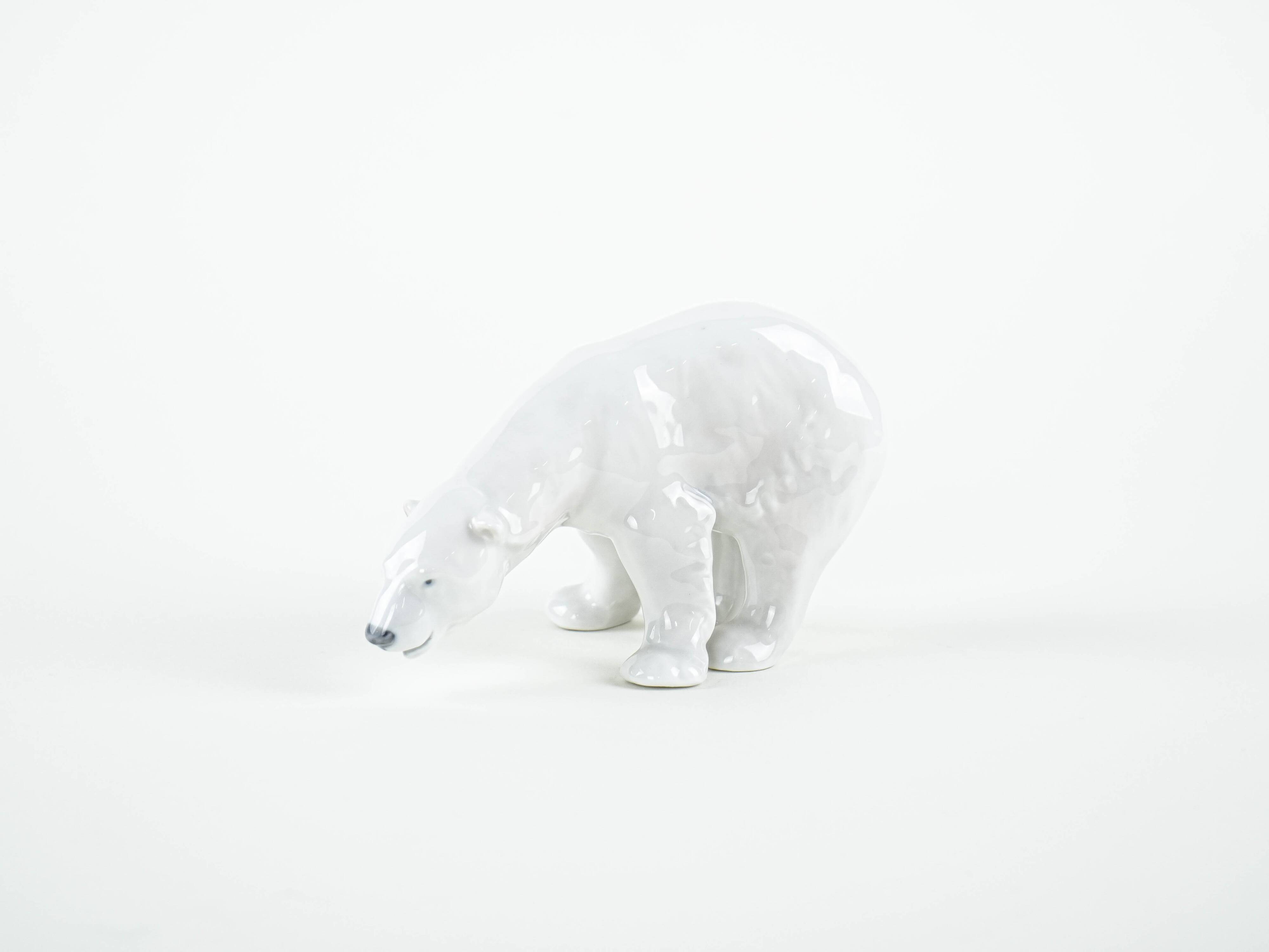 Porcelain polar bear figurine, Danish design, 1970s, manufactured by Royal
