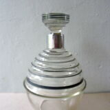 Carafe Art Deco en verre et métal argenté