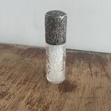 Salt bottle, cut glass, silver metal, Napoleon III, 19th century, object of curiosity, decor