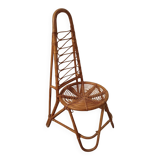 Rattan high chair, bamboo