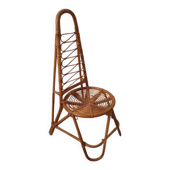 Rattan high chair, bamboo