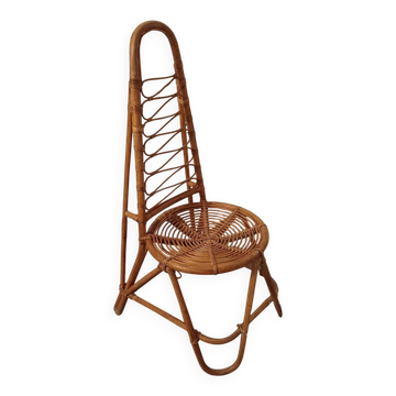 Chaise haute en rotin,  bambou