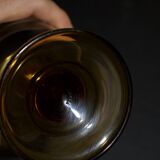 Vintage 70s glasses with amber block feet