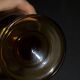 Verres vintage années 70 à pieds bloc ambré