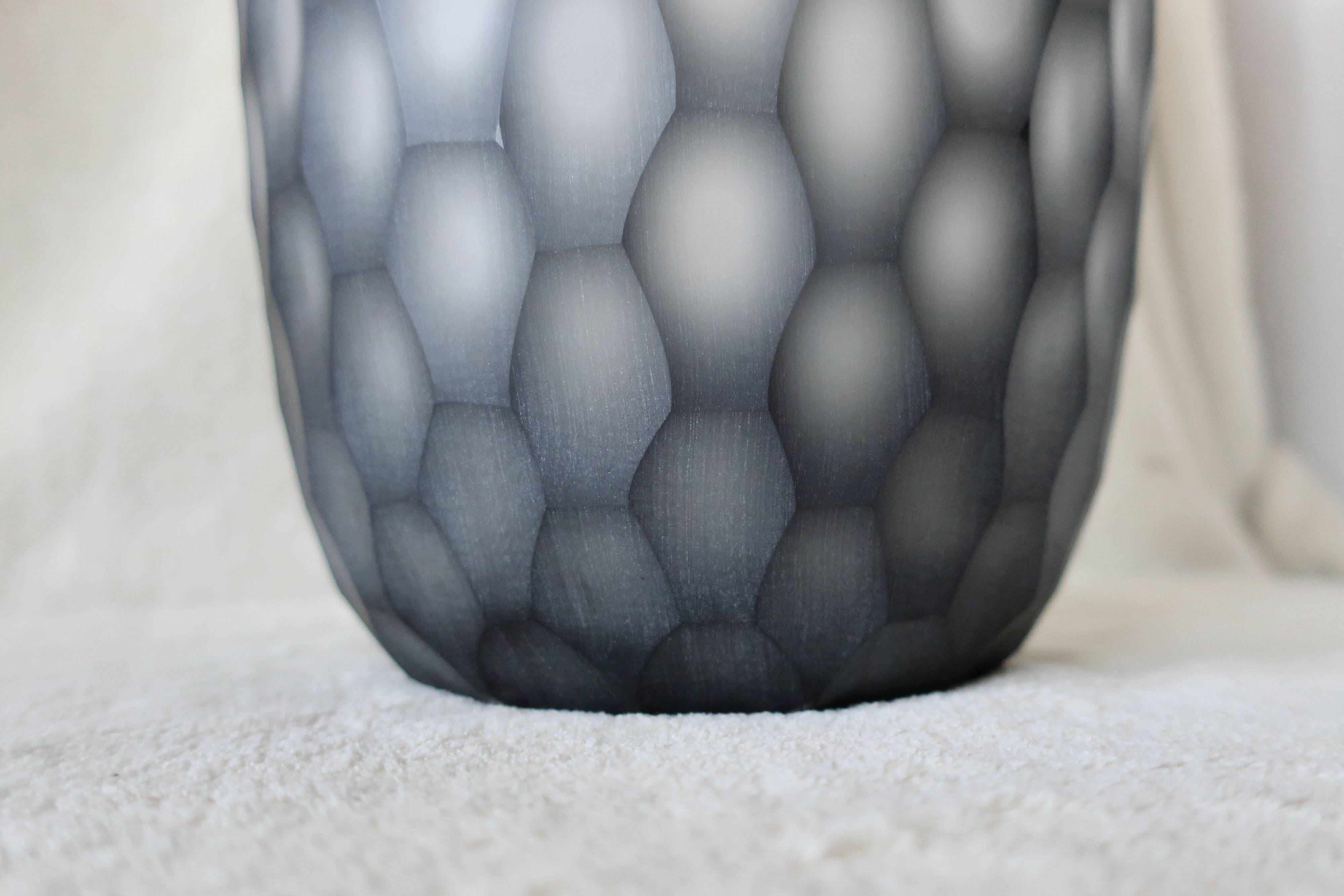Vase Design en verre Multicouche 38 cm TBE