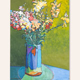 Floral stil life, oil on wooden plate, 40 x 55cm