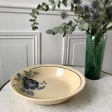 Round dish hollow blue flowers Saint-Amand years 30-40