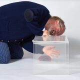 Lucite acrylic side table, 1980