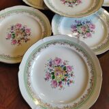6 assiettes plates Céranord Roseraie Verte
