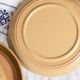 Vintage dinner plates from the 70s, in glazed stoneware, stamped Esso, Set of 6.