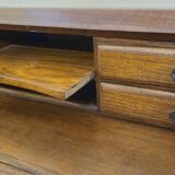 Piedmontese curved writing desk in marquetry